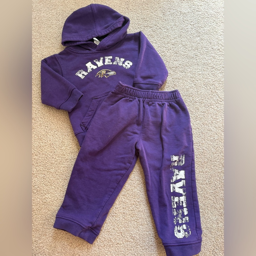 Kids Purple Ravens Hoodie and Joggers Set